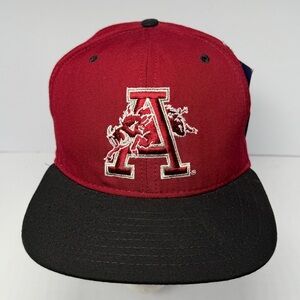 VTG Arkansas Razorbacks New Era Pro Model Dupont Visor Snapback Hat USA 90s NCAA